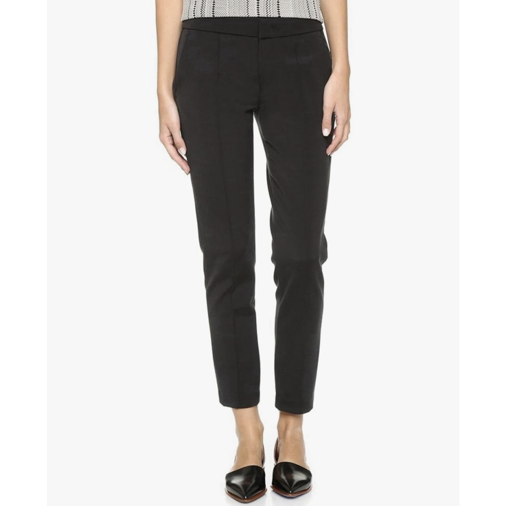 Vince Slim Cupro Pintuck Pants Trouser Black Stretch Womens Career Trouser Sz 4